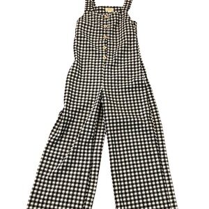 MAEVE by Anthropologie Black and White Gingham Jumpsuit- XS- Sleeveless-ADORABLE